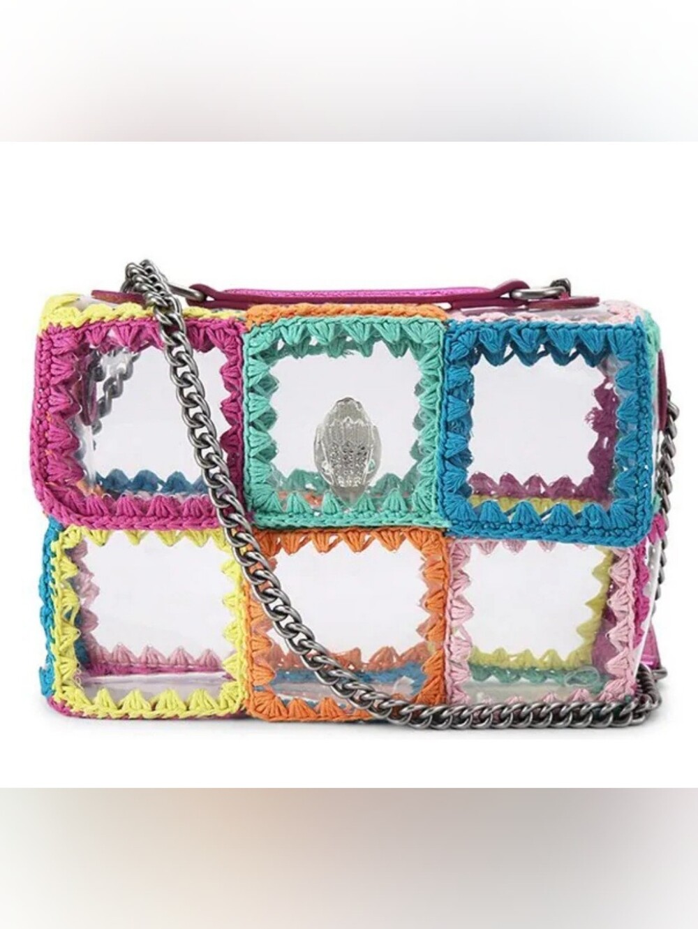 Multicolor Crochet Windowbox Crossbody Bag